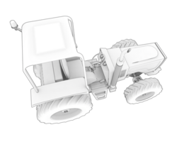 Big farming vehicle isolated on background. 3d rendering - illustration png