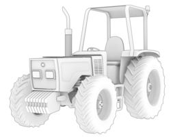 Big farming vehicle isolated on background. 3d rendering - illustration png