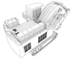 excavatrice isolé sur Contexte. 3d le rendu - illustration png