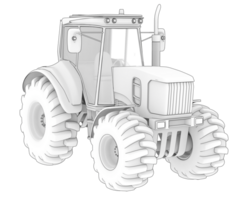 Big farming vehicle isolated on background. 3d rendering - illustration png