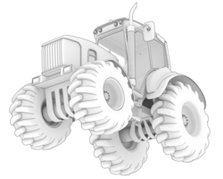 Big farming vehicle isolated on background. 3d rendering - illustration png