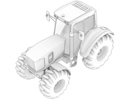 Big farming vehicle isolated on background. 3d rendering - illustration png