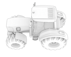 Big farming vehicle isolated on background. 3d rendering - illustration png