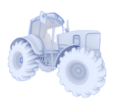 Big farming vehicle isolated on background. 3d rendering - illustration png