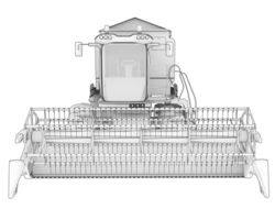 Mähdrescher isoliert auf Hintergrund. 3d Rendern - - Illustration png