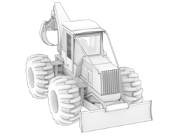 Skidder isolated on background. 3d rendering - illustration png