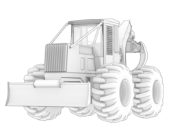 Skidder isolated on background. 3d rendering - illustration png