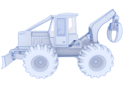 Skidder isolated on background. 3d rendering - illustration png