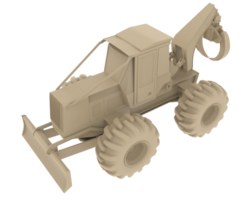 Skidder isolated on background. 3d rendering - illustration png