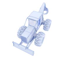 Skidder isolated on background. 3d rendering - illustration png