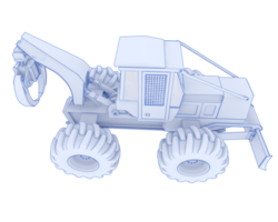 Skidder isolated on background. 3d rendering - illustration png