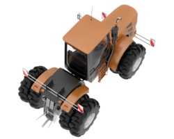 grande tractor aislado en antecedentes. 3d representación - ilustración png