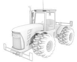 Large tractor isolated on background. 3d rendering - illustration png