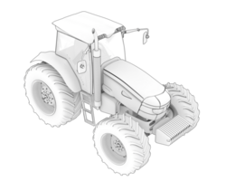 Big farming vehicle isolated on background. 3d rendering - illustration png