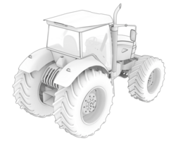 Big farming vehicle isolated on background. 3d rendering - illustration png