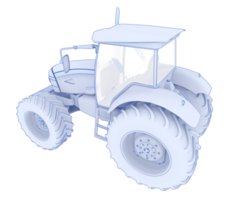 Big farming vehicle isolated on background. 3d rendering - illustration png