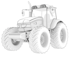 Big farming vehicle isolated on background. 3d rendering - illustration png