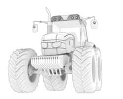 Big farming vehicle isolated on background. 3d rendering - illustration png