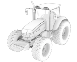 Big farming vehicle isolated on background. 3d rendering - illustration png