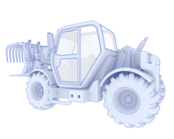 Forest machine isolated on background. 3d rendering - illustration png