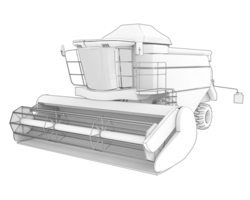 Mähdrescher isoliert auf Hintergrund. 3d Rendern - - Illustration png