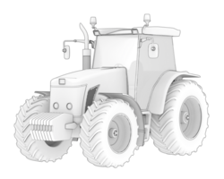 Big tractor isolated on background. 3d rendering - illustration png