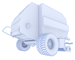 Agricultural trailer isolated on background. 3d rendering - illustration png