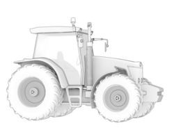 Big tractor isolated on background. 3d rendering - illustration png