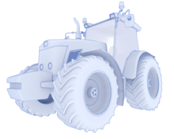 Big tractor isolated on background. 3d rendering - illustration png