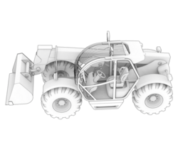 veelzijdig graafmachine geïsoleerd Aan achtergrond. 3d renderen - illustratie png