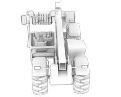 Versatile excavator isolated on background. 3d rendering - illustration png
