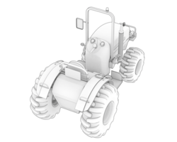 stor traktor isolerat på bakgrund. 3d tolkning - illustration png