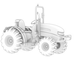 grand tracteur isolé sur Contexte. 3d le rendu - illustration png