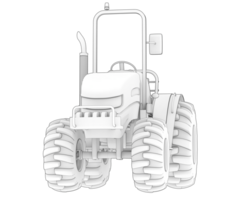 Large tractor isolated on background. 3d rendering - illustration png