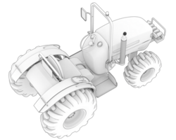 grande tractor aislado en antecedentes. 3d representación - ilustración png