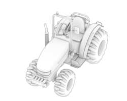 grand tracteur isolé sur Contexte. 3d le rendu - illustration png