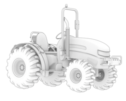 Large tractor isolated on background. 3d rendering - illustration png