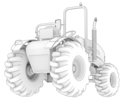 grand tracteur isolé sur Contexte. 3d le rendu - illustration png