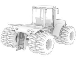 Large tractor isolated on background. 3d rendering - illustration png