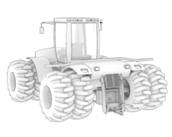 Large tractor isolated on background. 3d rendering - illustration png