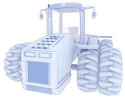 grand tracteur isolé sur Contexte. 3d le rendu - illustration png