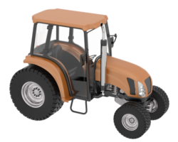 Medium farming tractor isolated on background. 3d rendering - illustration png