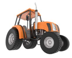 Medium farming tractor isolated on background. 3d rendering - illustration png