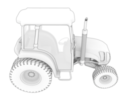 Medium farming tractor isolated on background. 3d rendering - illustration png