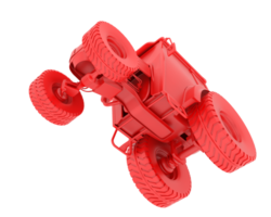 Medium farming tractor isolated on background. 3d rendering - illustration png