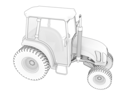 Medium farming tractor isolated on background. 3d rendering - illustration png