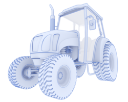 Medium farming tractor isolated on background. 3d rendering - illustration png