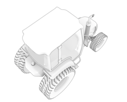 medium jordbruk traktor isolerat på bakgrund. 3d tolkning - illustration png