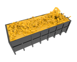 Industrial disposal container isolated on background. 3d rendering - illustration png