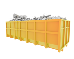 Industrial disposal container isolated on background. 3d rendering - illustration png